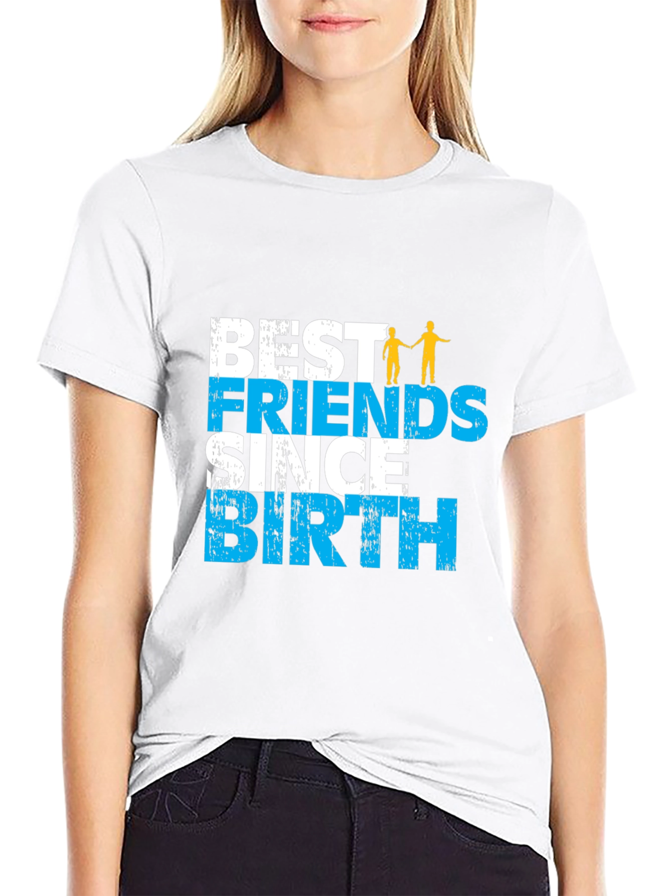 Best Friends Since Birth Graphic Tee - Black