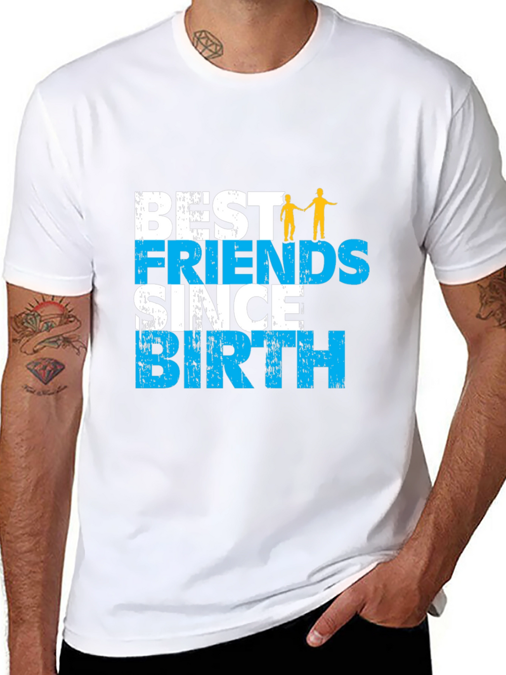Best Friends Since Birth Graphic Tee - Black