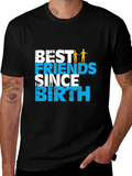 Best Friends Since Birth Graphic Tee - Black