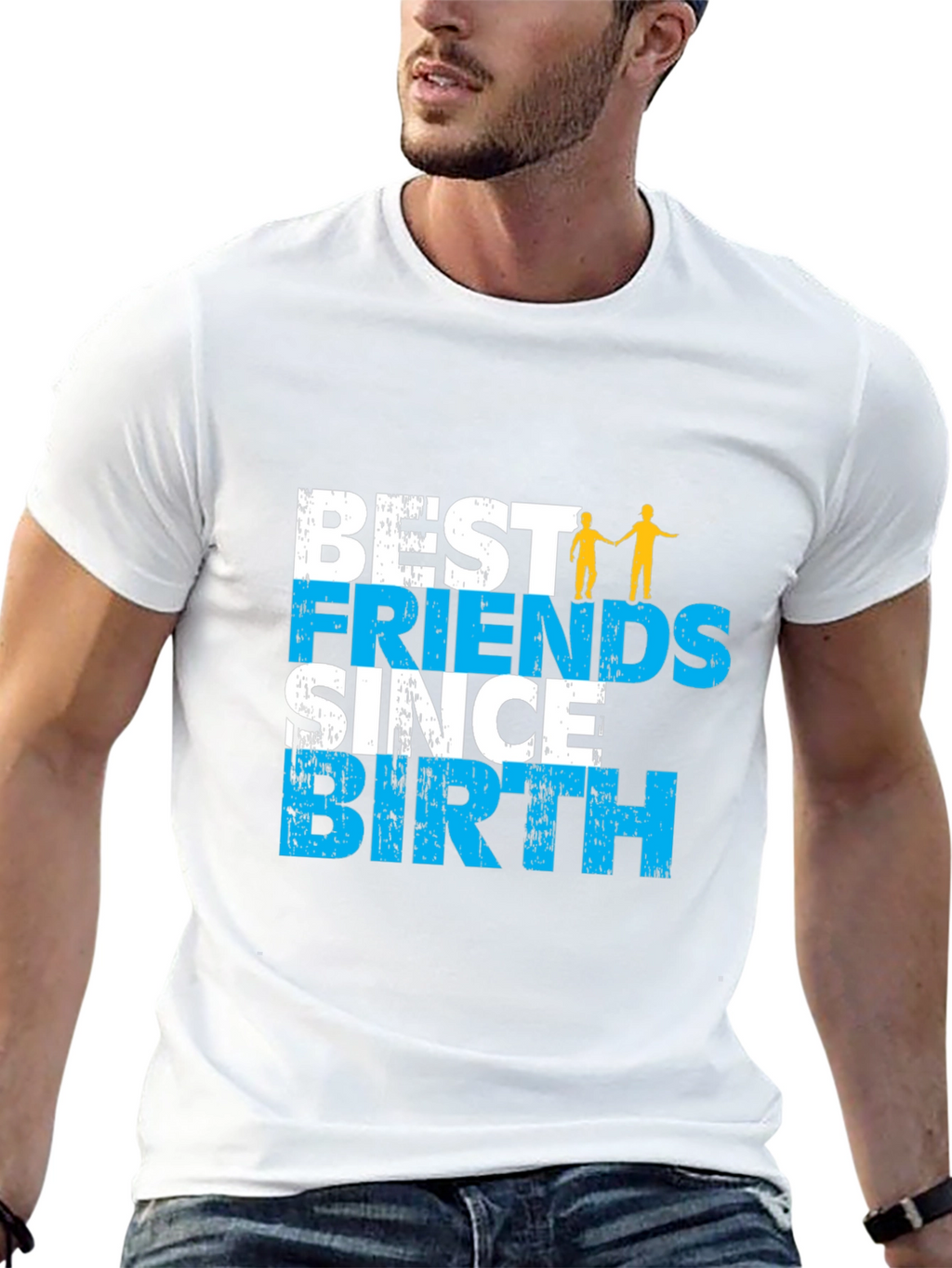 Best Friends Since Birth Graphic Tee - Black