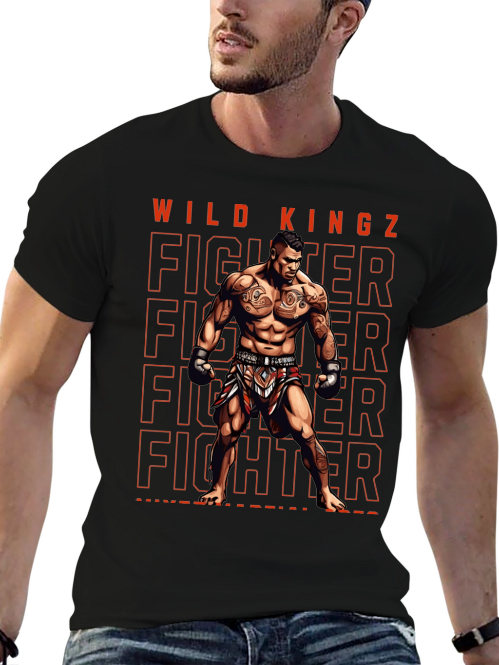 Wild Kingz Fighter Graphic Tee - MMA Style