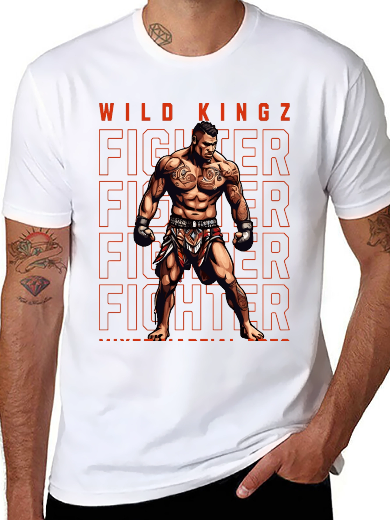 Wild Kingz Fighter Graphic Tee - MMA Style