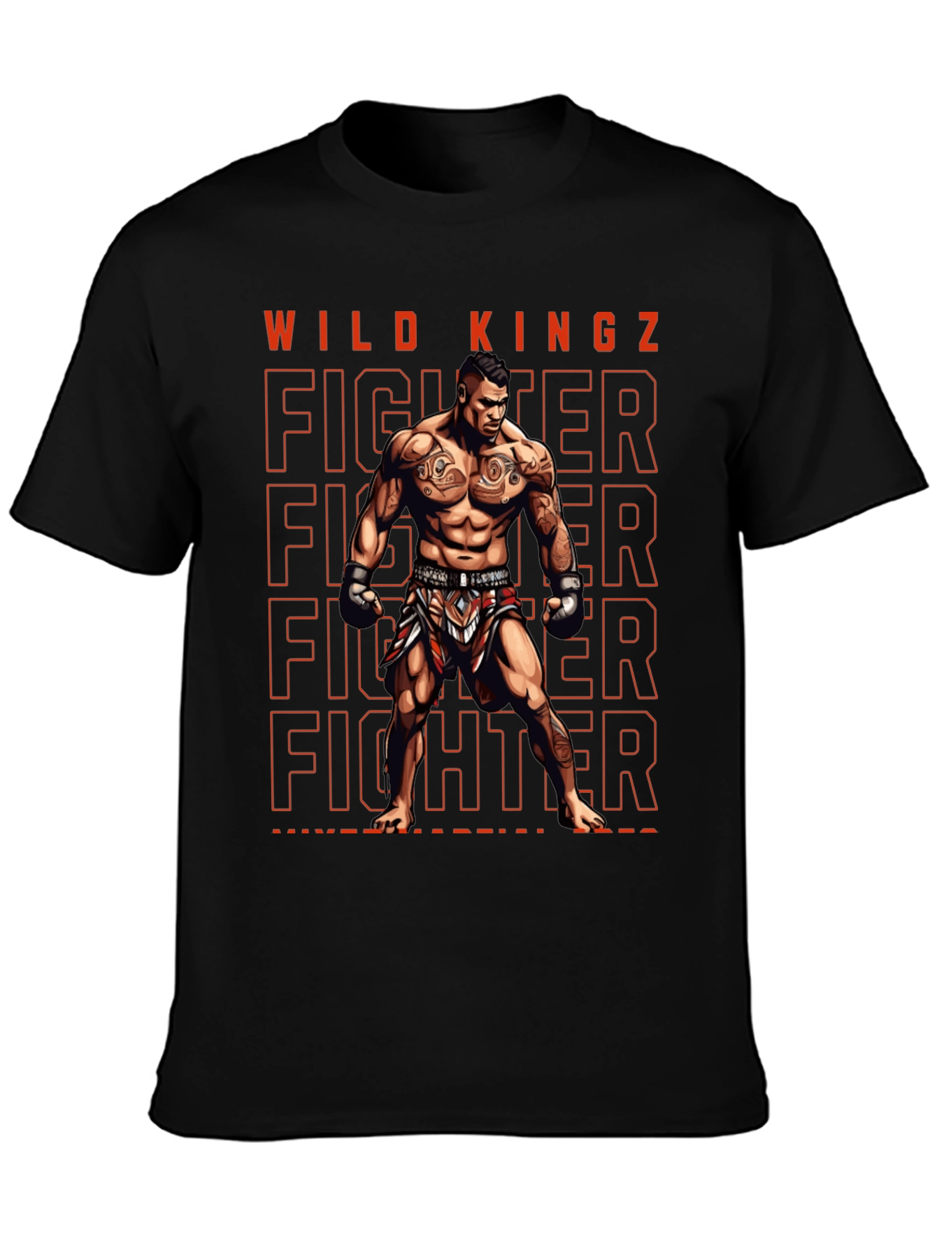 Wild Kingz Fighter Graphic Tee - MMA Style