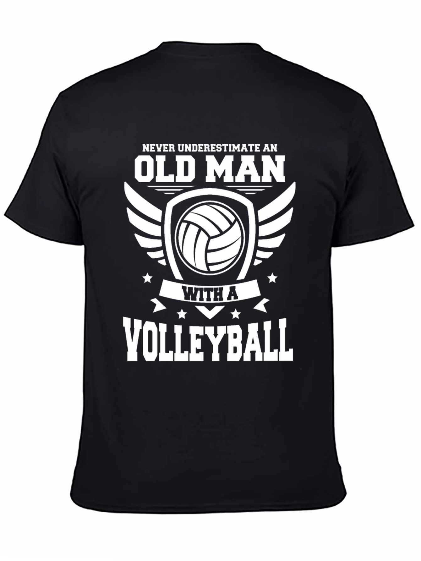 Old Man Volleyball Graphic T-Shirt