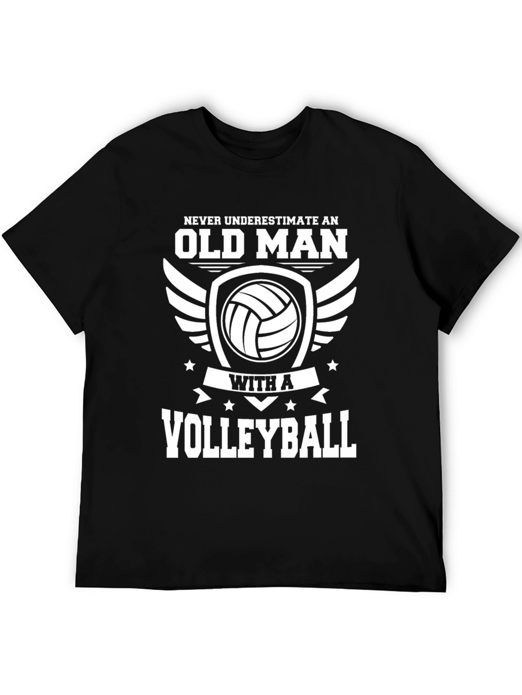 Old Man Volleyball Graphic T-Shirt