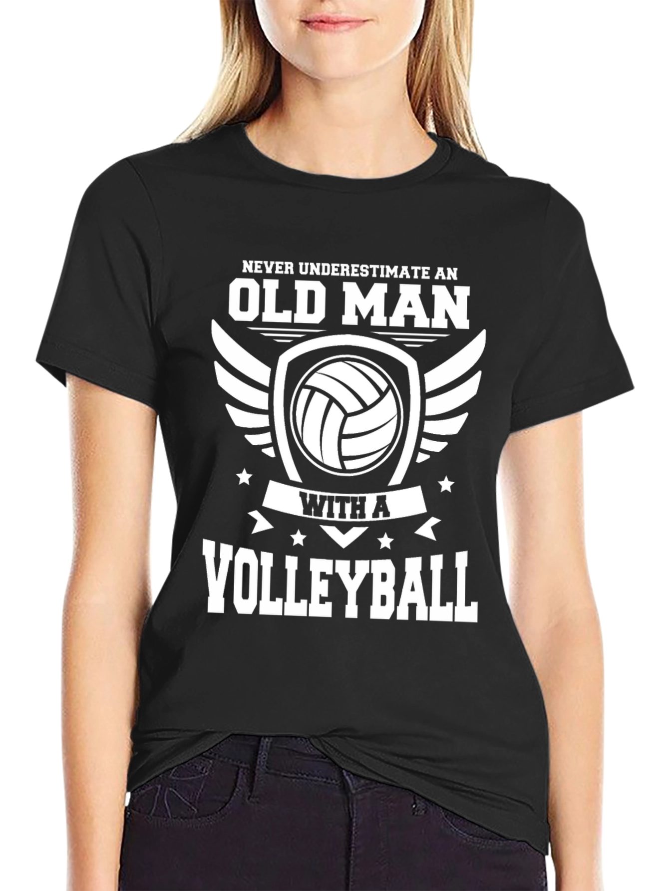 Old Man Volleyball Graphic T-Shirt