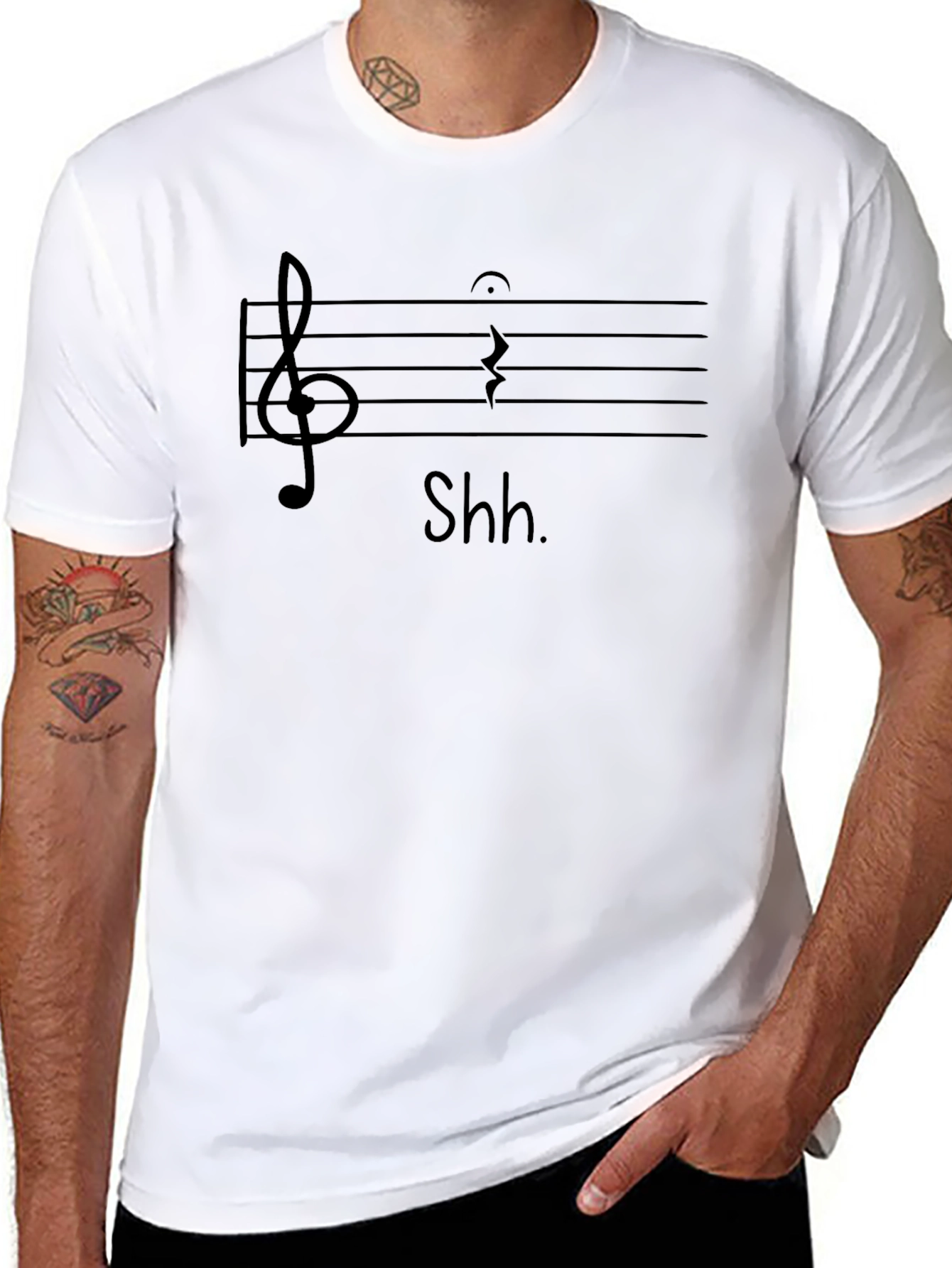 Shhh! Music Rest Note T-Shirt - Black