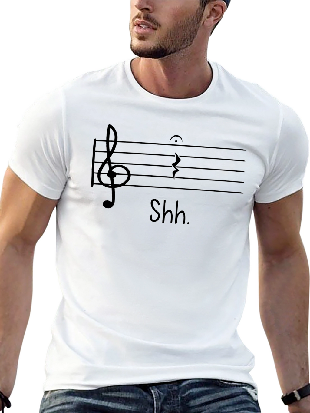 Shhh! Music Rest Note T-Shirt - Black