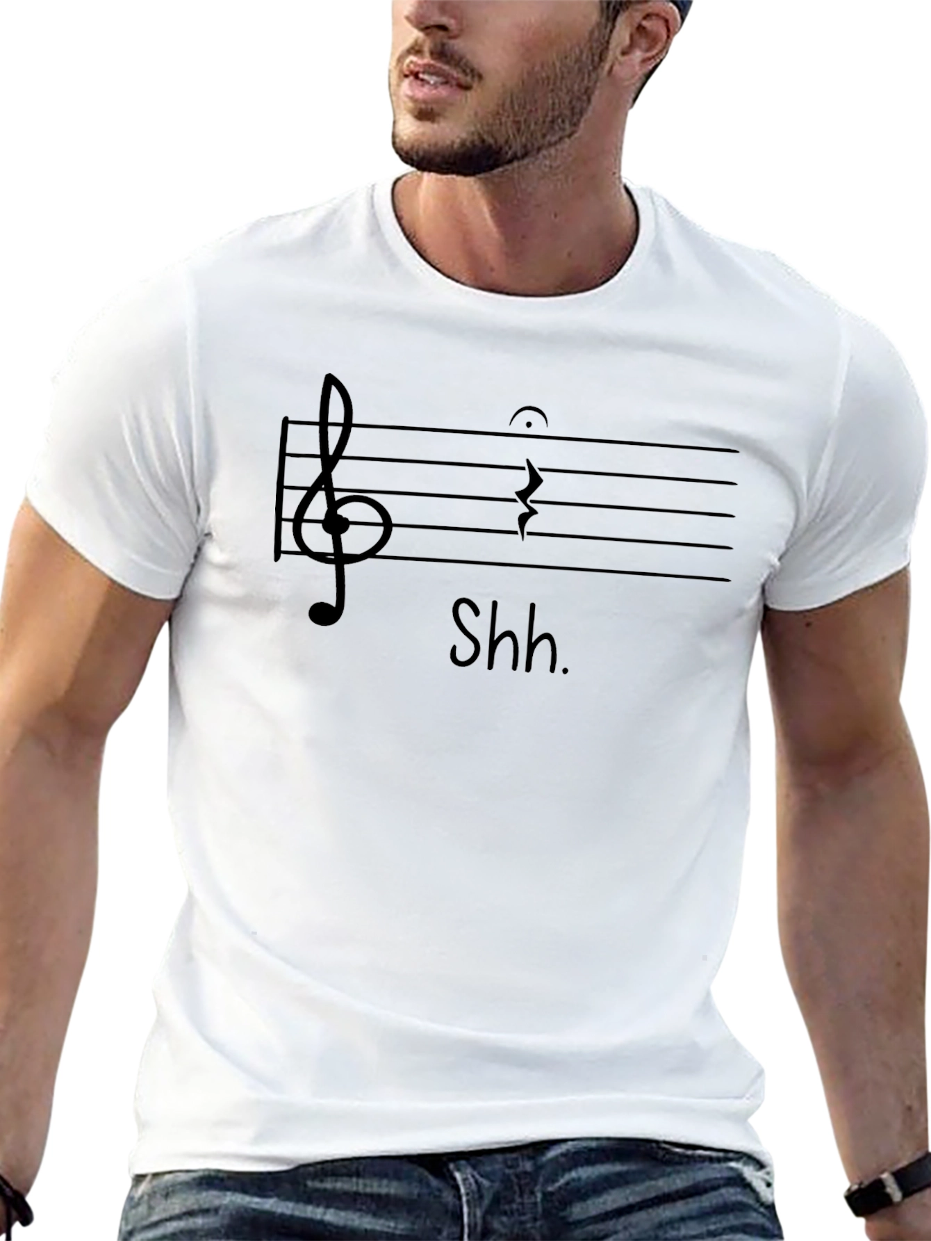 Shhh! Music Rest Note T-Shirt - Black