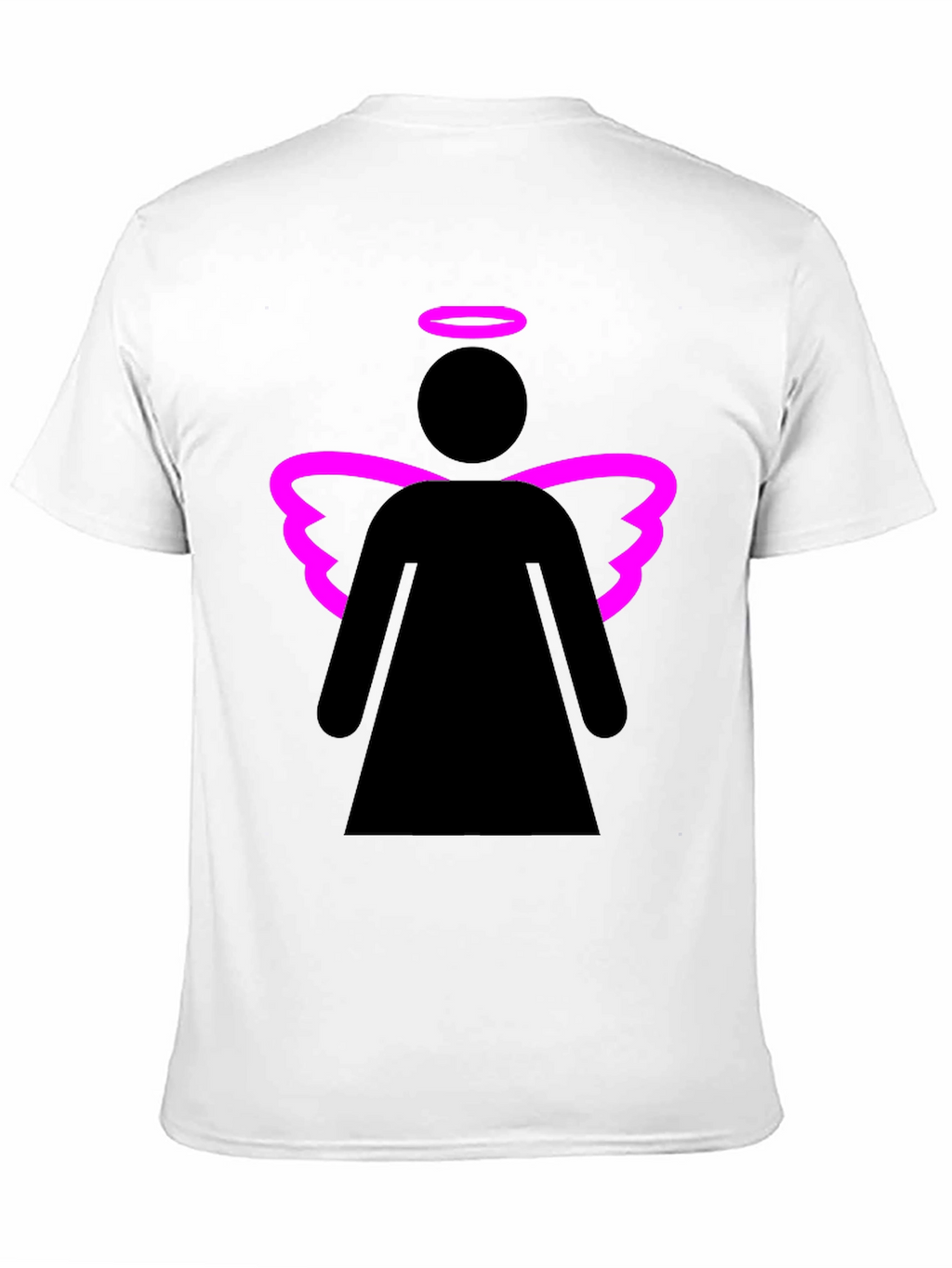 Angel Graphic Tee - Black T-Shirt with Pink Wings