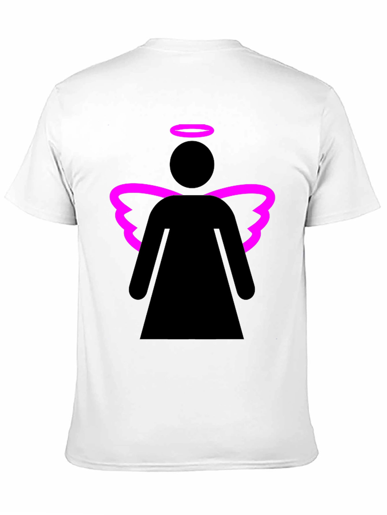 Angel Graphic Tee - Black T-Shirt with Pink Wings