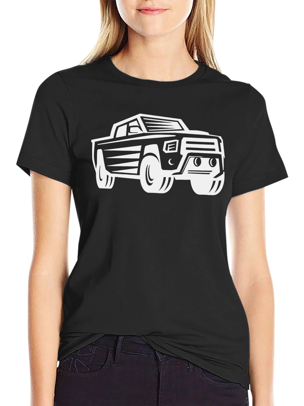 Truck Graphic T-Shirt - Black Cotton Blend