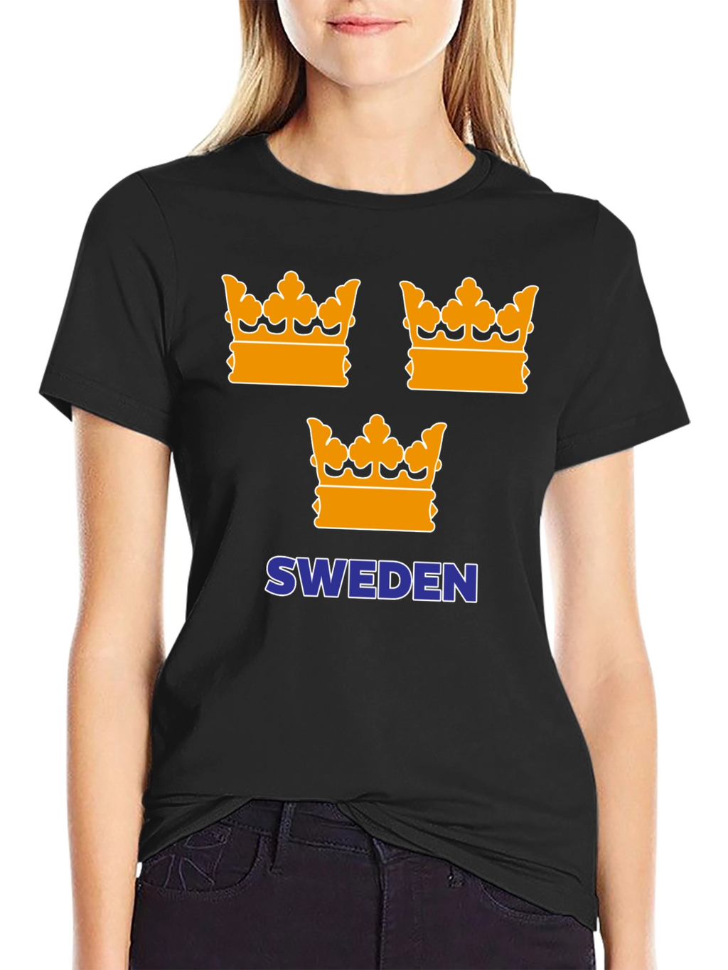 Sweden Crown Graphic Tee - Black