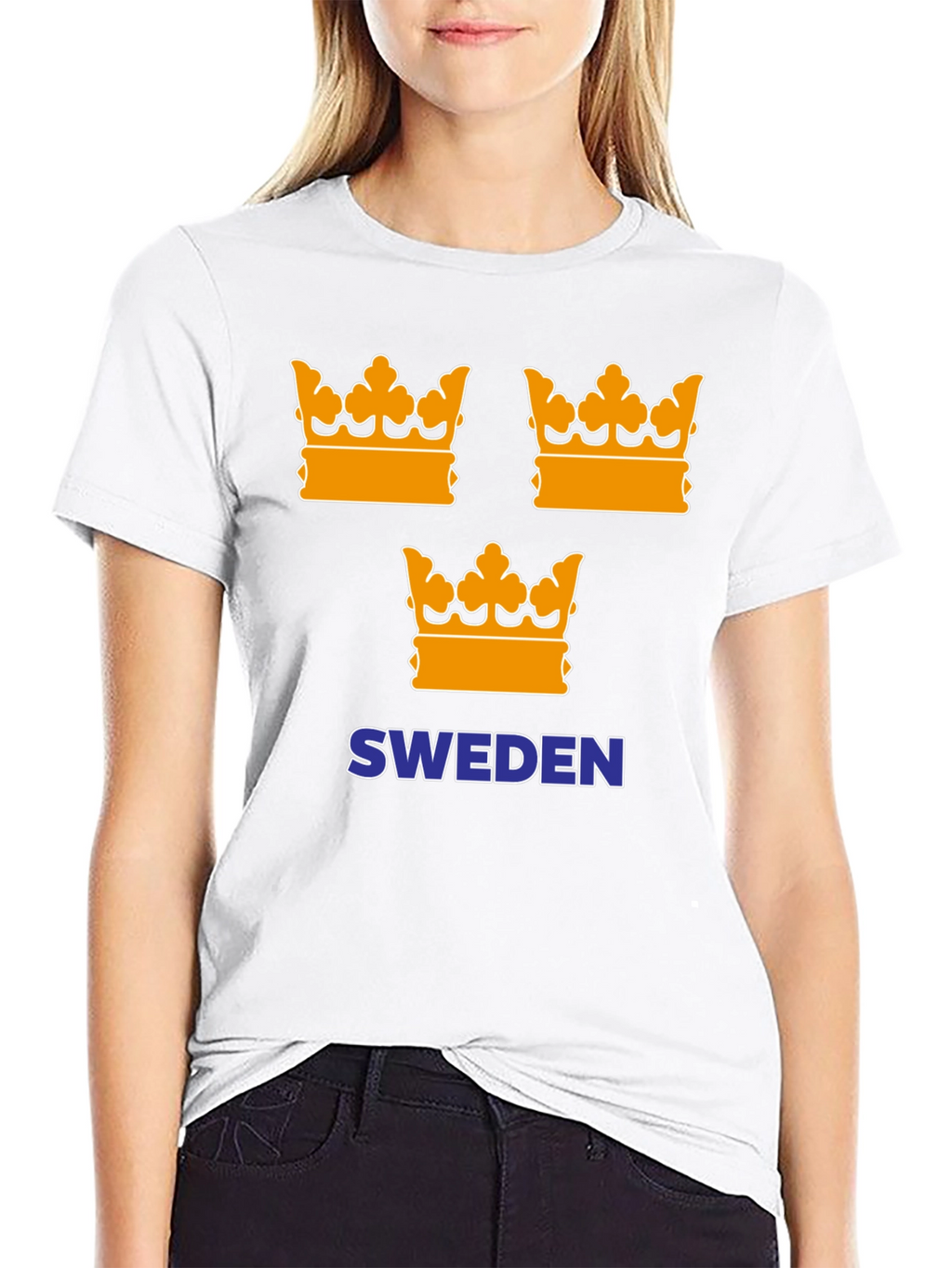 Sweden Crown Graphic Tee - Black