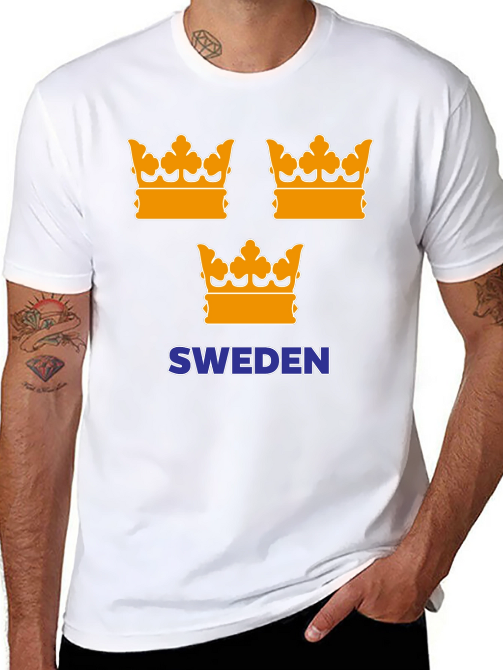 Sweden Crown Graphic Tee - Black