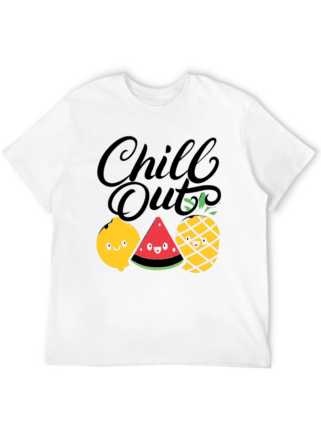 Chill Out Fruit Graphic Tee - Summer Relaxed Fit