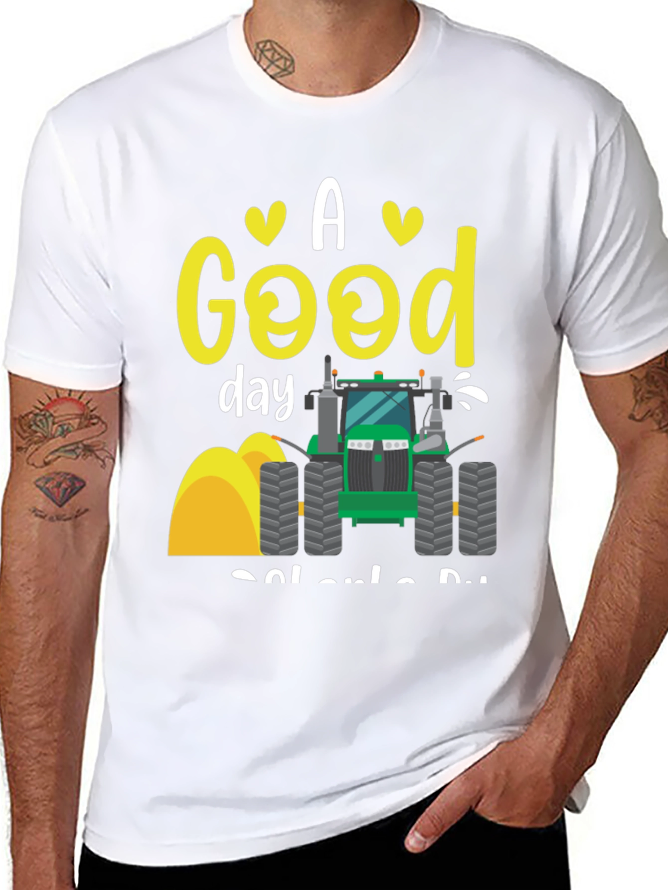 A Good Day to Drive Tractor Black T-Shirt