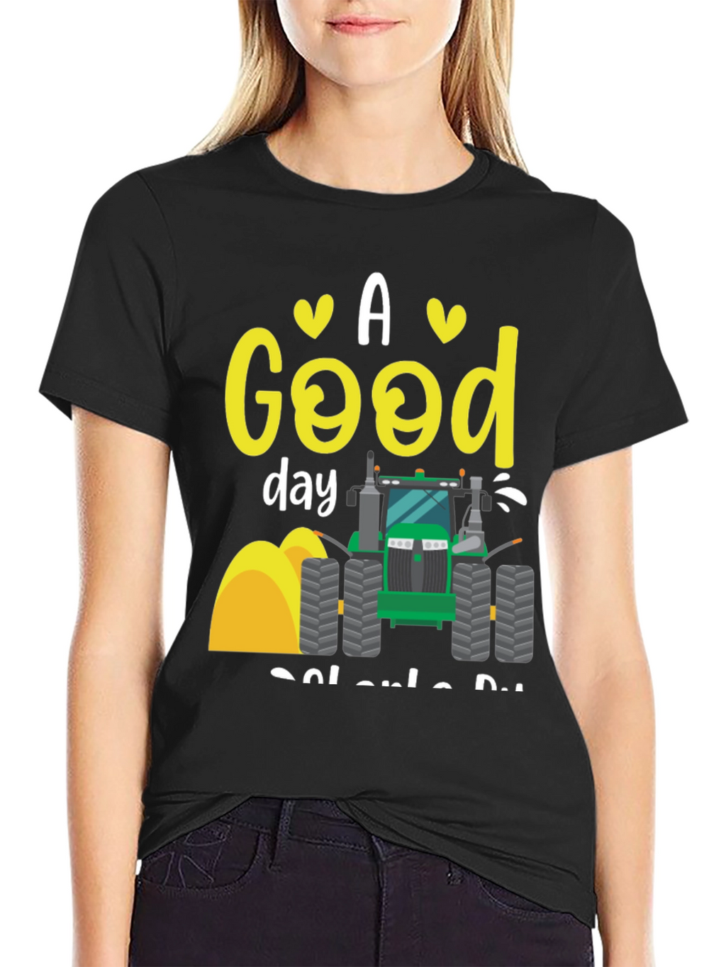 A Good Day to Drive Tractor Black T-Shirt