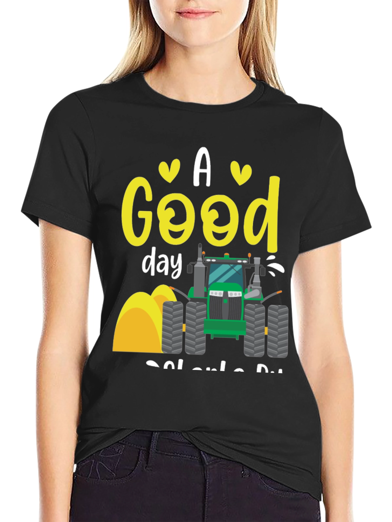 A Good Day to Drive Tractor Black T-Shirt
