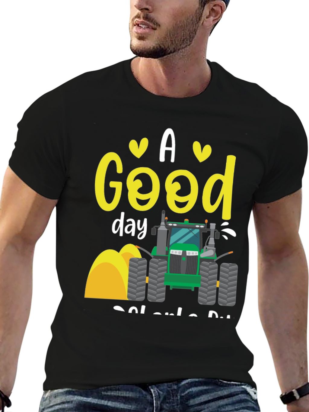 A Good Day to Drive Tractor Black T-Shirt