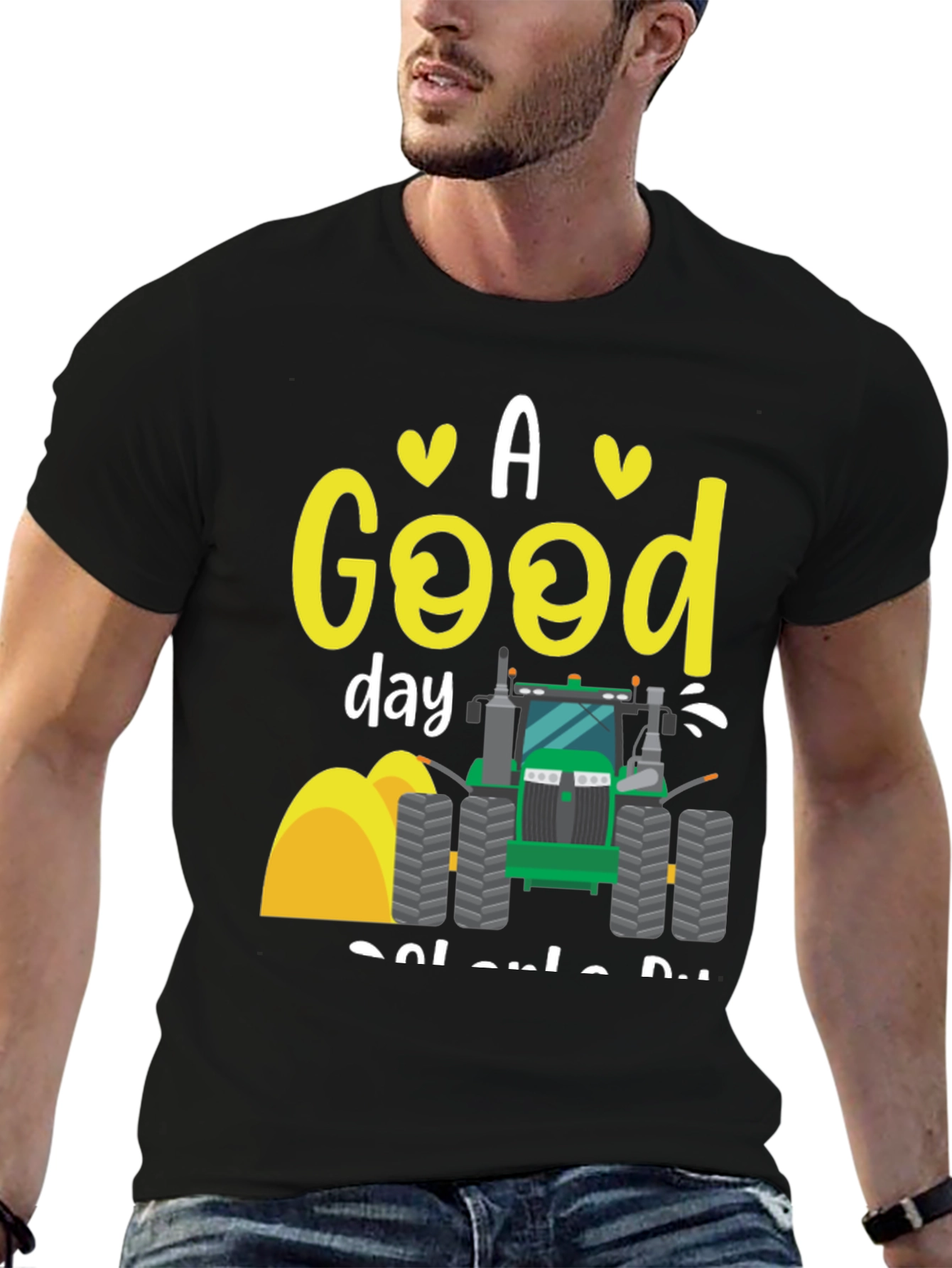A Good Day to Drive Tractor Black T-Shirt