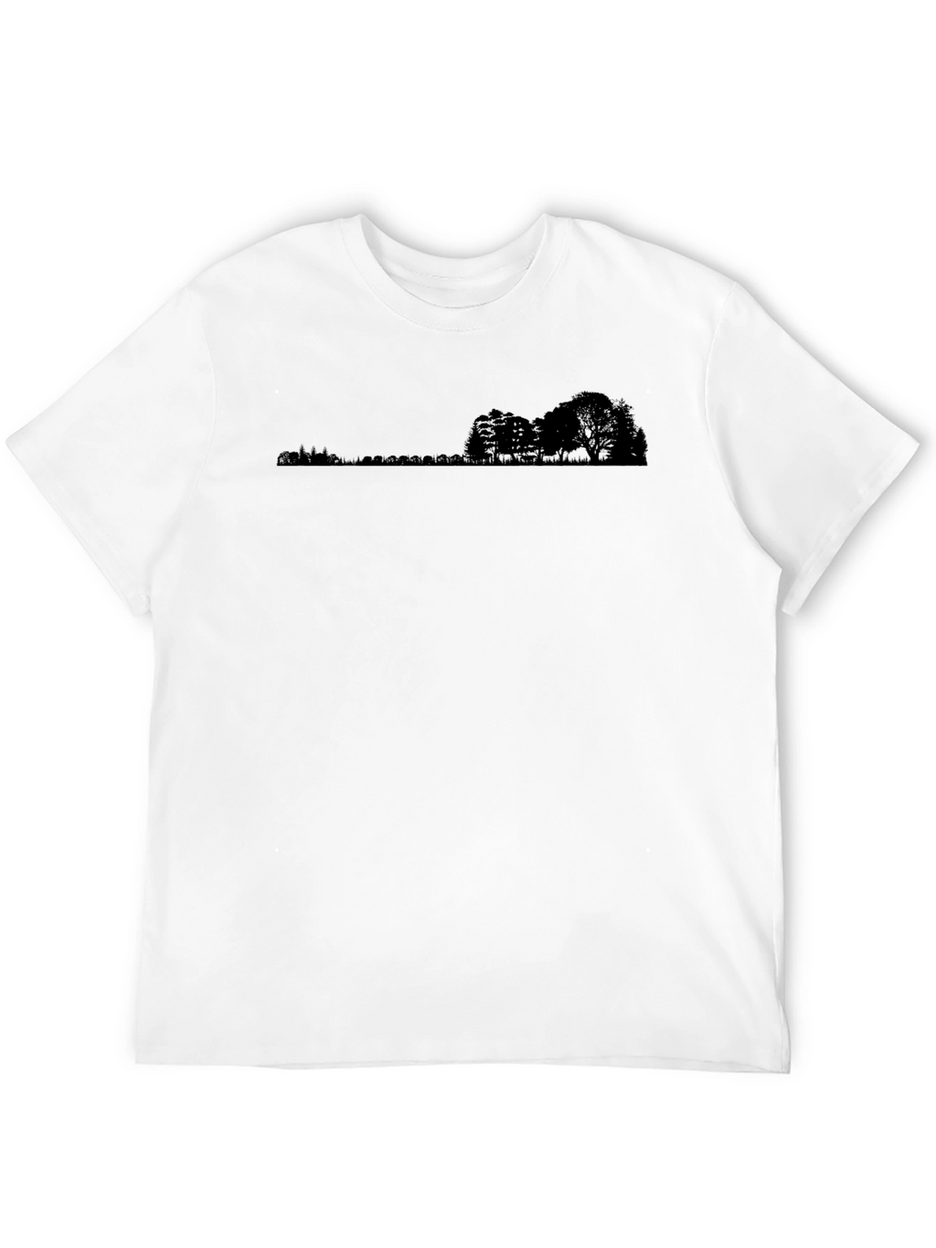 Black Tee with Landscape Silhouette Design
