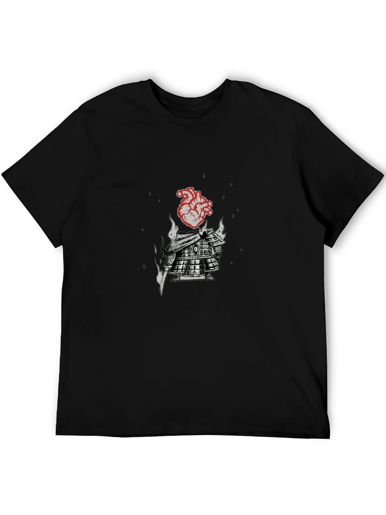 Heart Armor Graphic Tee - Black Cotton Blend