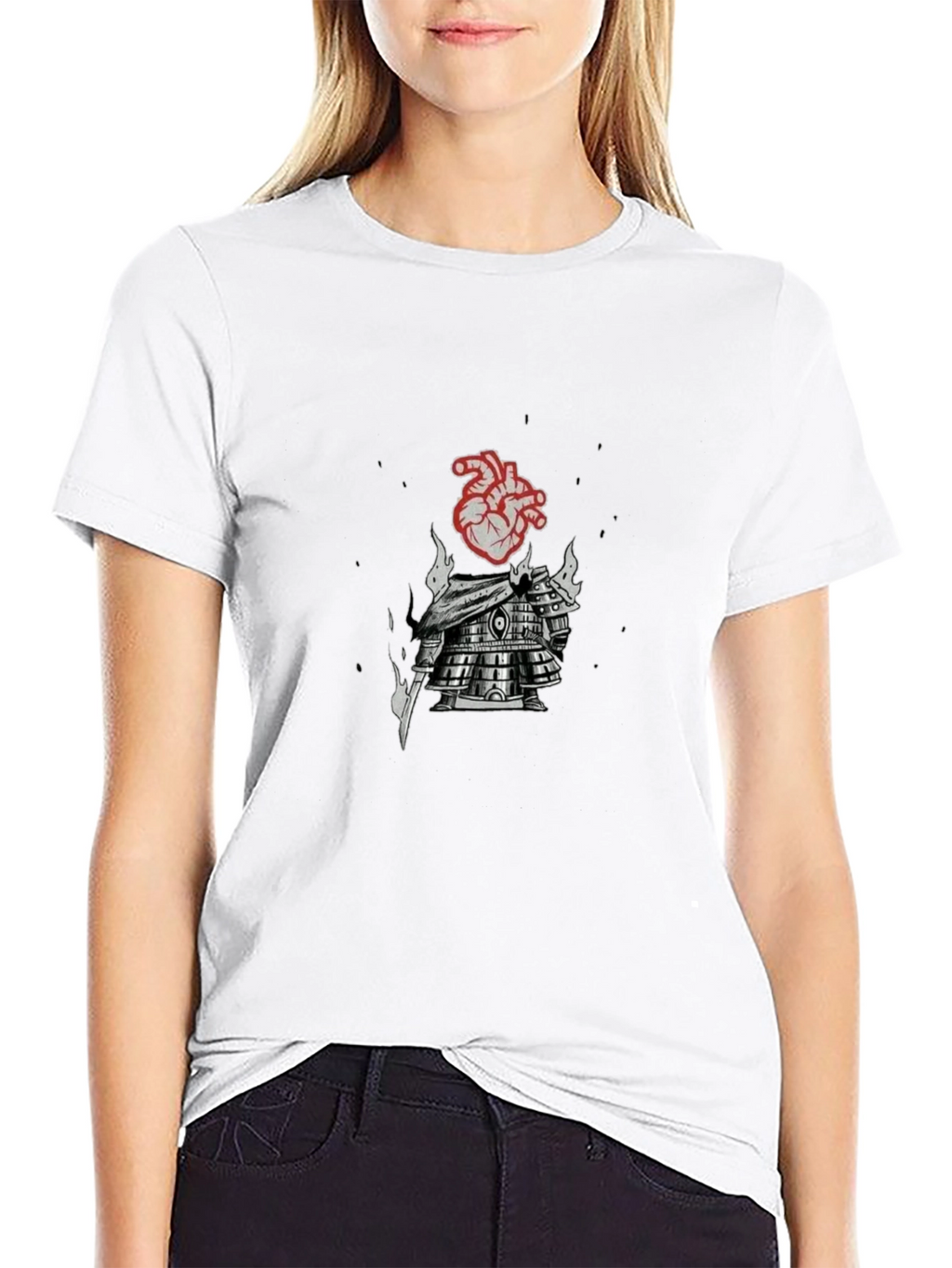 Heart Armor Graphic Tee - Black Cotton Blend