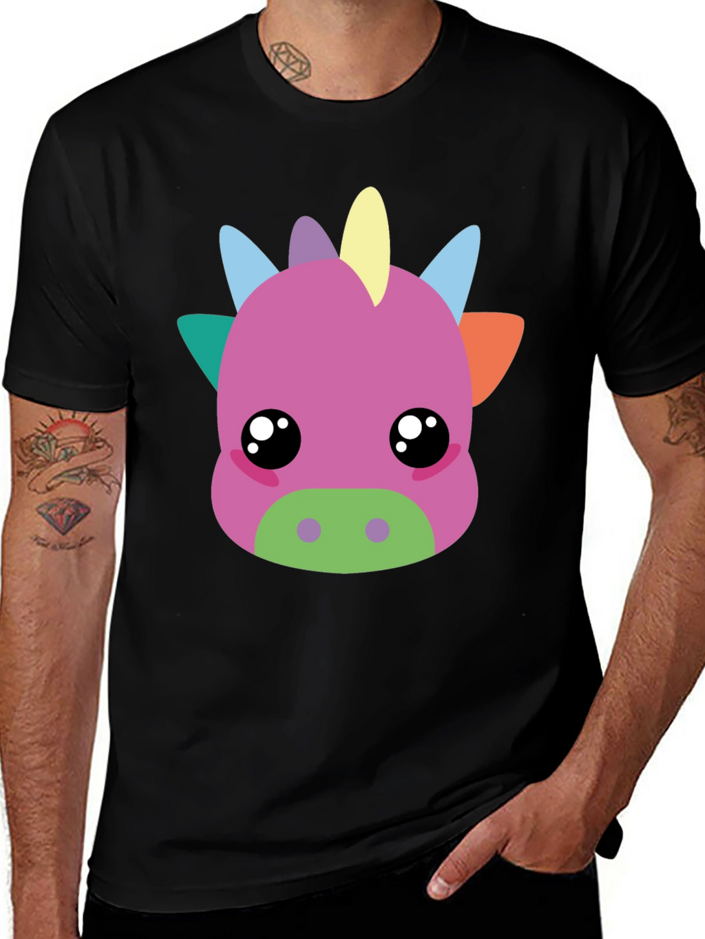 Cute Cartoon Dragon Graphic T-Shirt