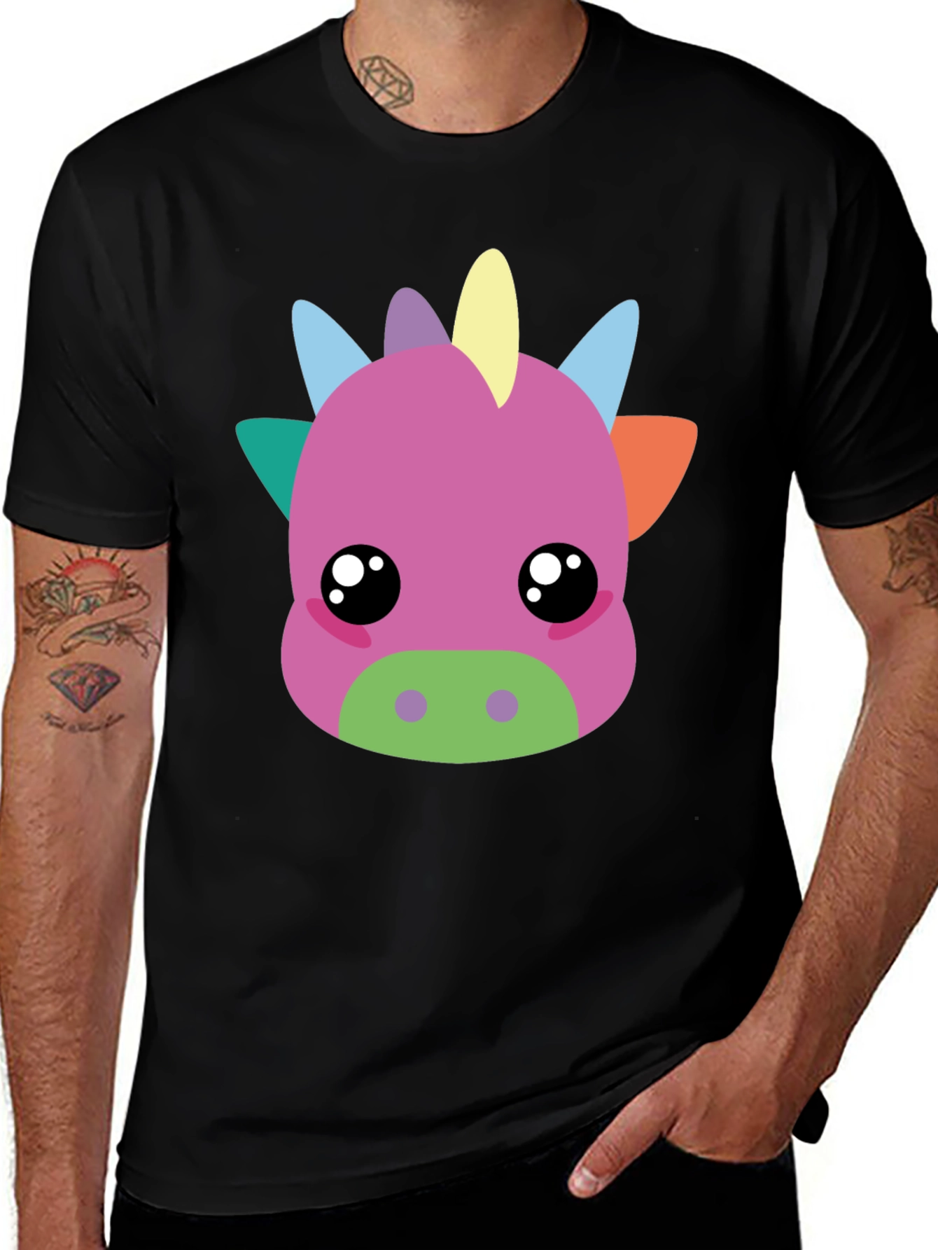 Cute Cartoon Dragon Graphic T-Shirt