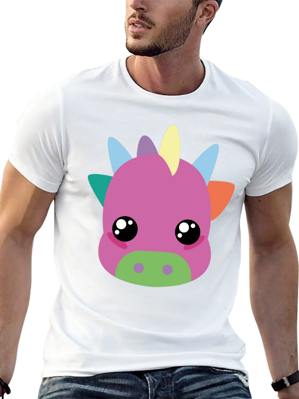 Cute Cartoon Dragon Graphic T-Shirt