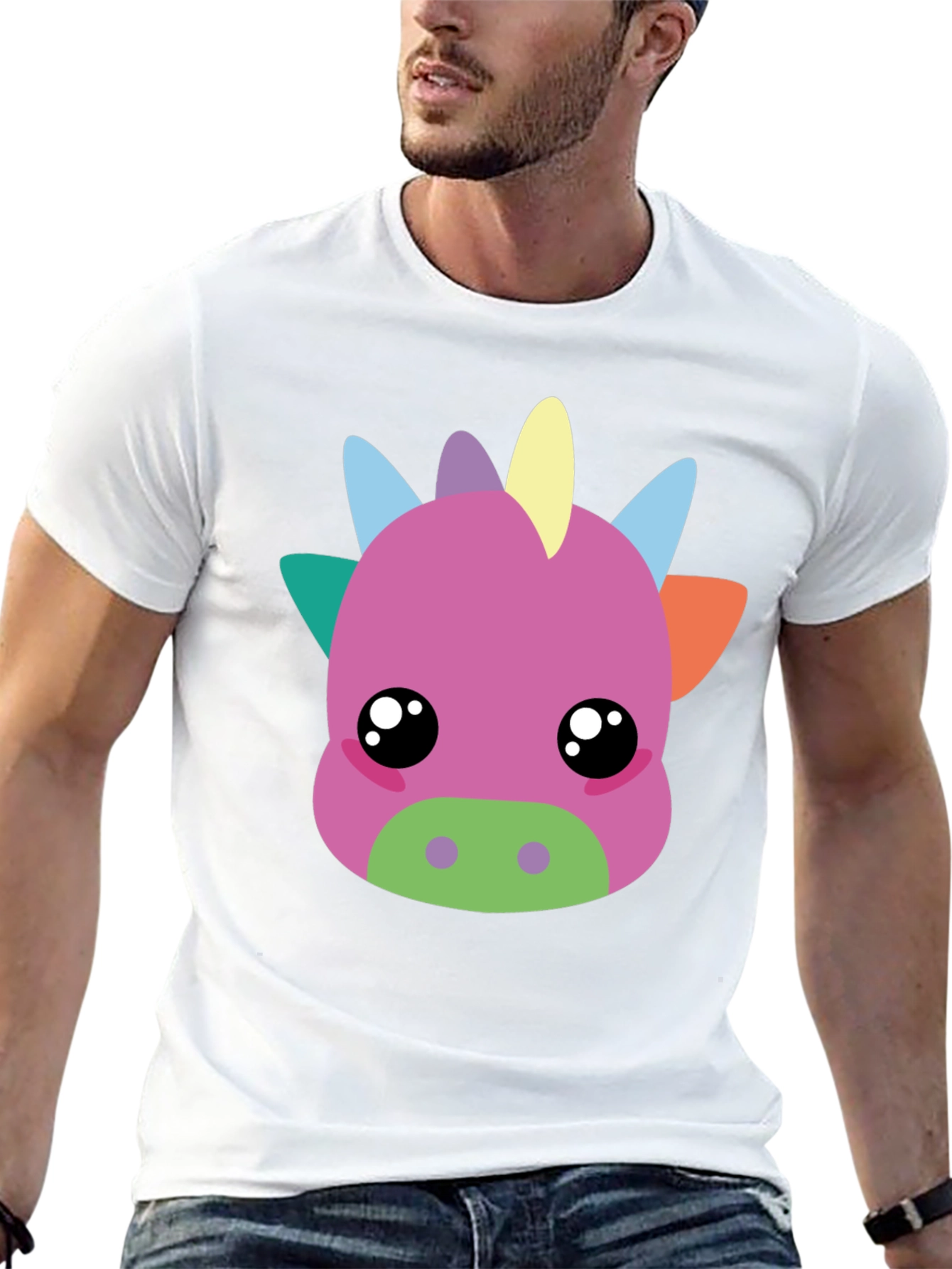 Cute Cartoon Dragon Graphic T-Shirt