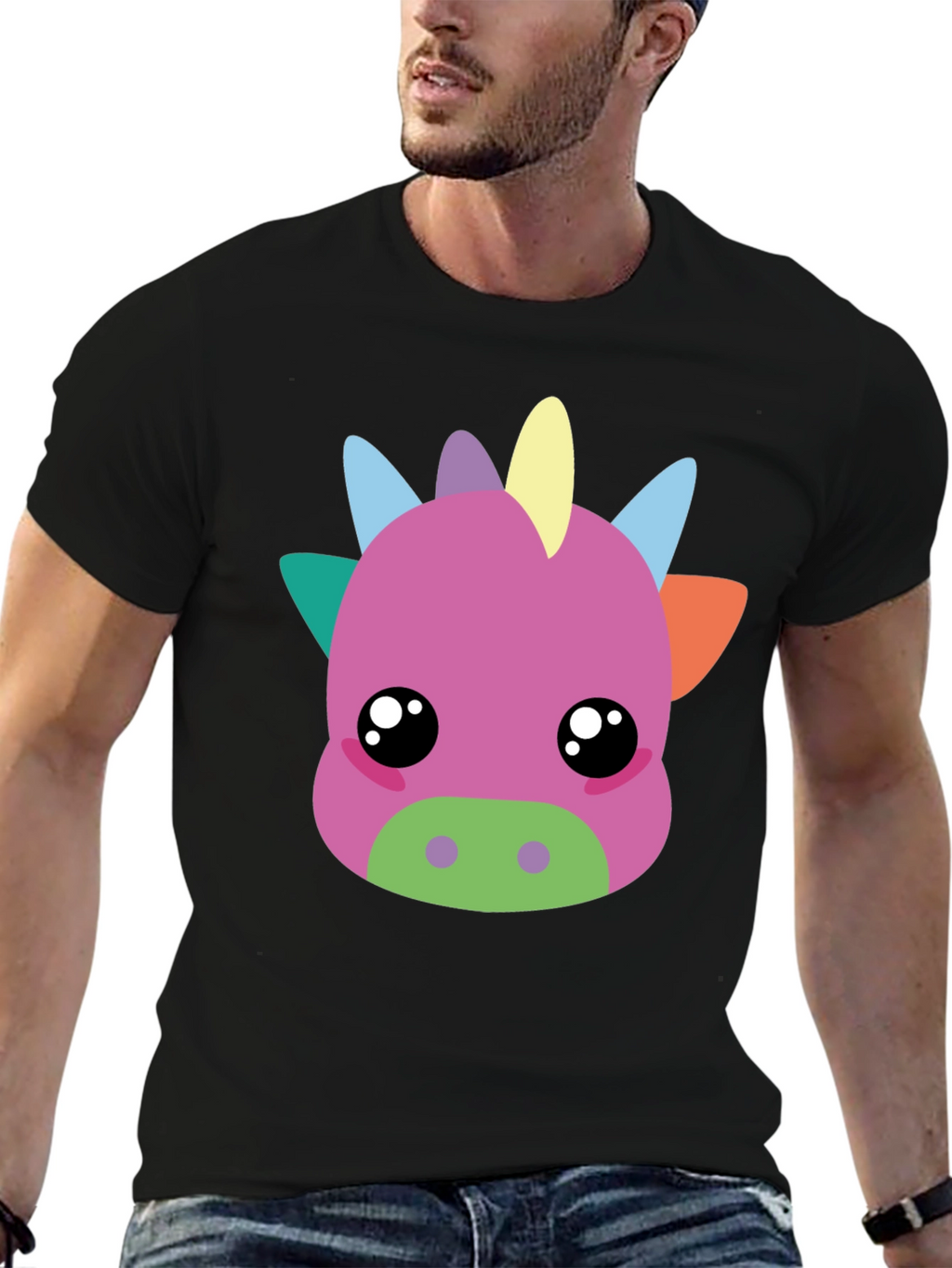Cute Cartoon Dragon Graphic T-Shirt