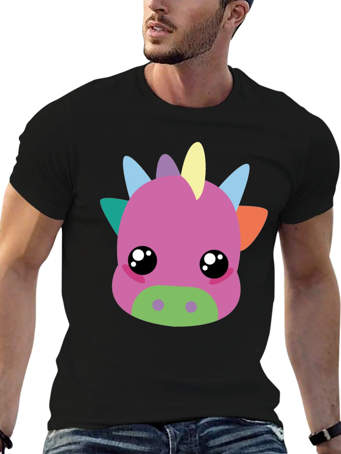 Cute Cartoon Dragon Graphic T-Shirt
