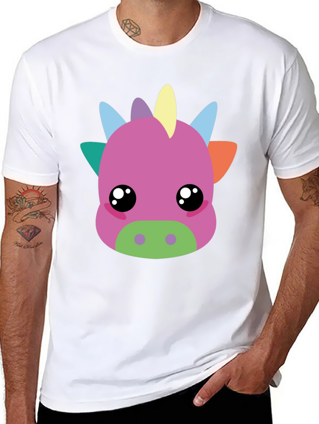 Cute Cartoon Dragon Graphic T-Shirt
