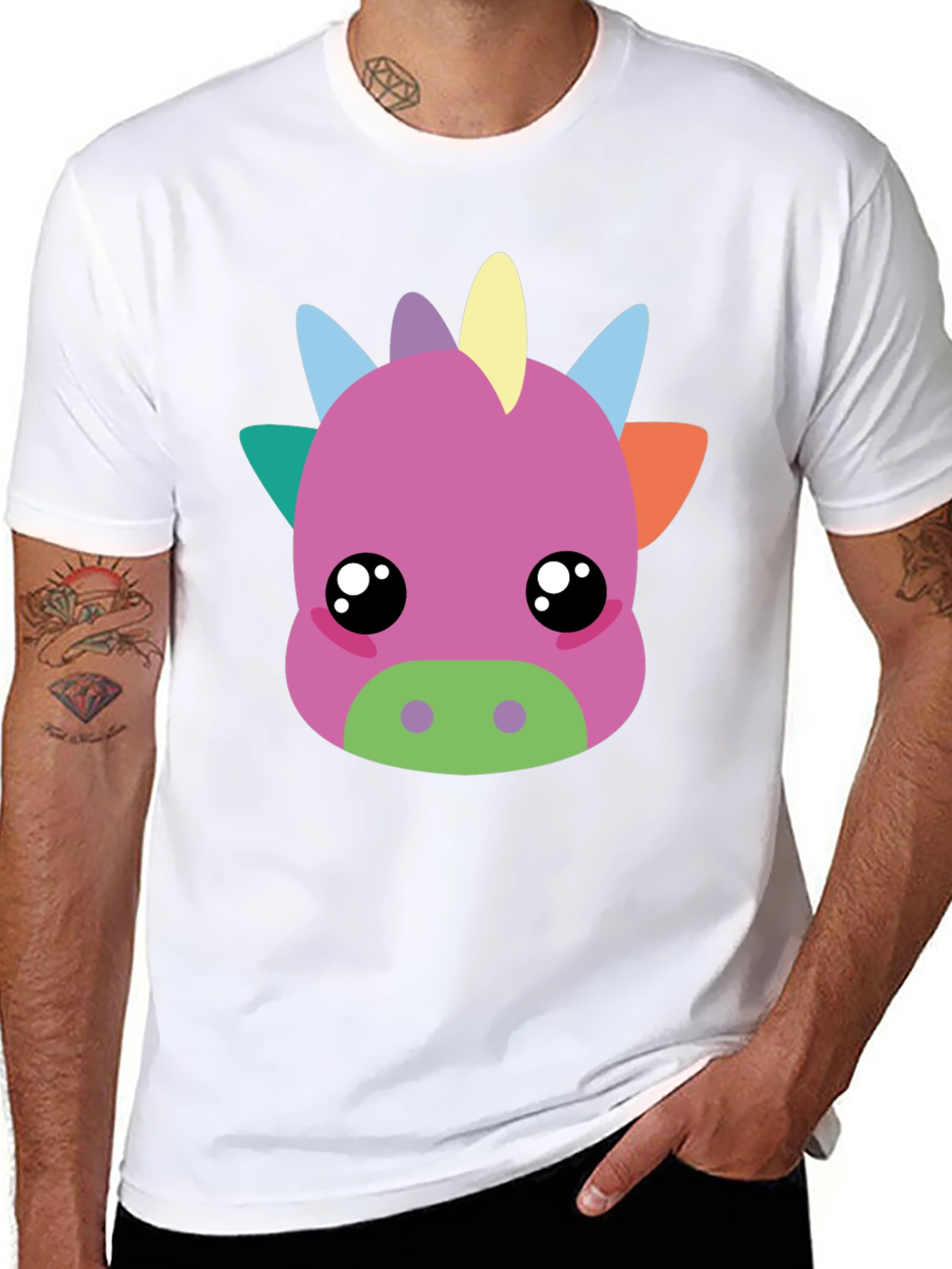 Cute Cartoon Dragon Graphic T-Shirt