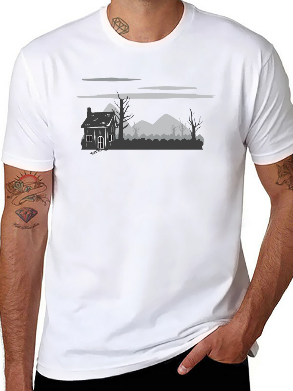 Spooky Landscape Graphic T-Shirt