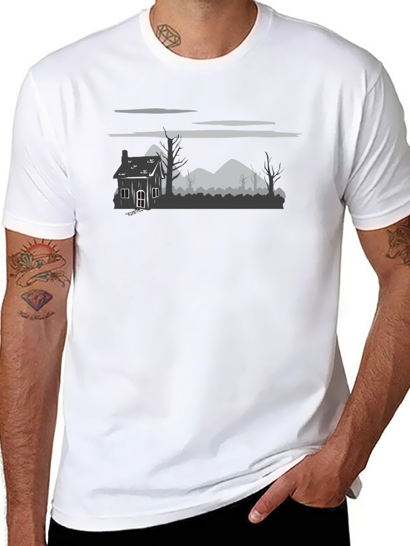 Spooky Landscape Graphic T-Shirt