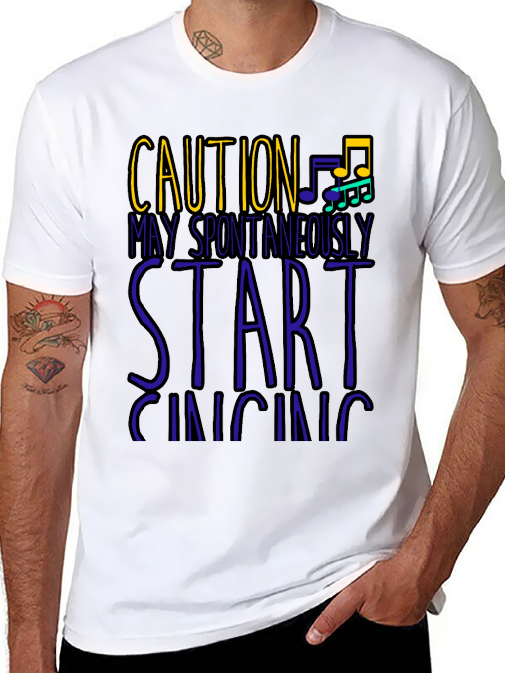 Caution May Spontaneously Start Singing Mens T-Shirt