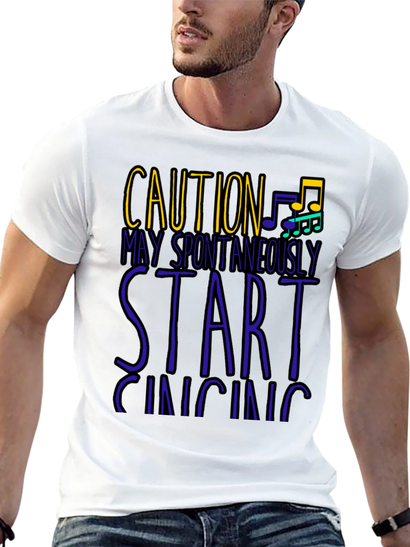Caution May Spontaneously Start Singing Mens T-Shirt