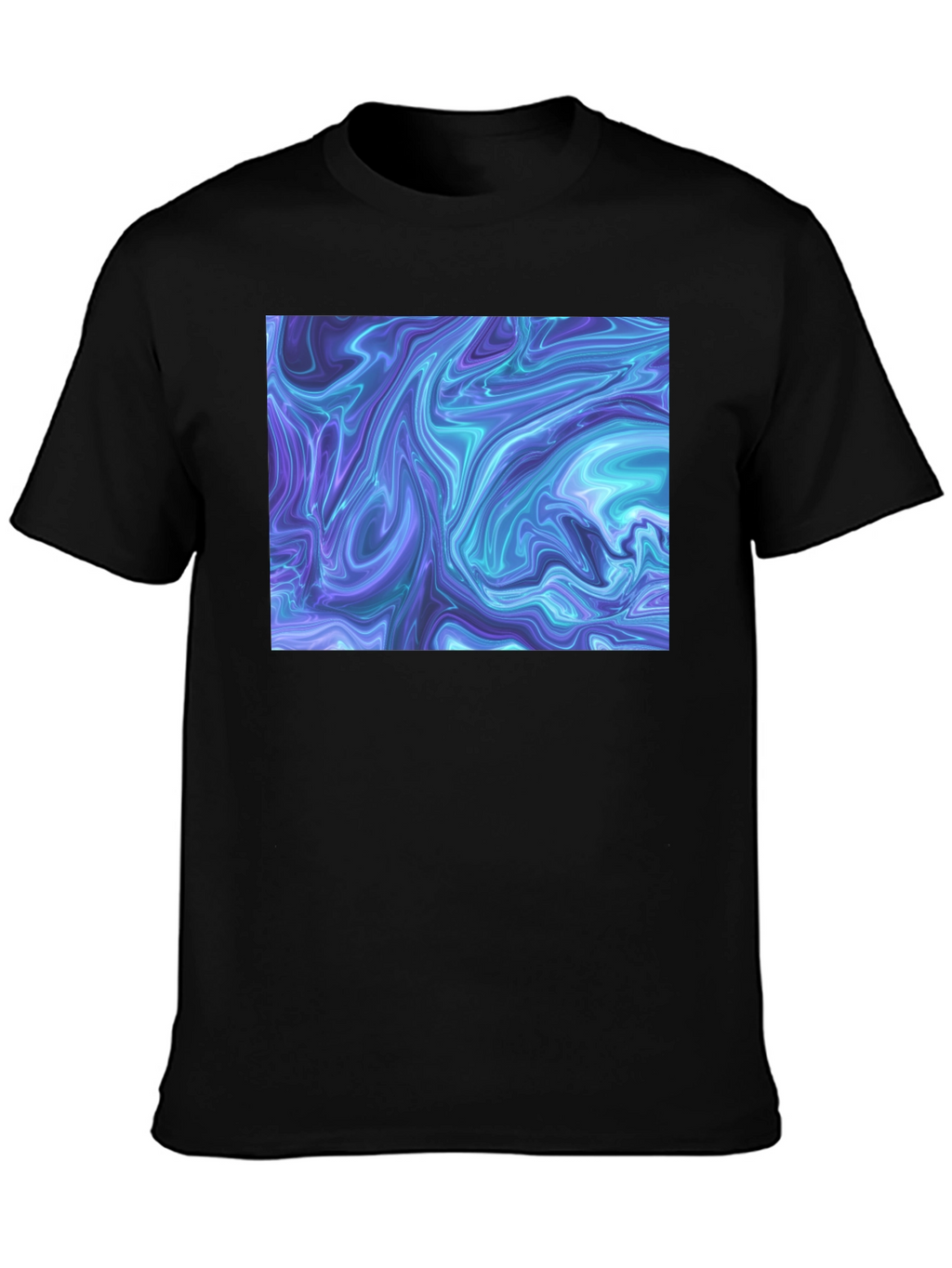 Abstract Marble Print Black T-Shirt