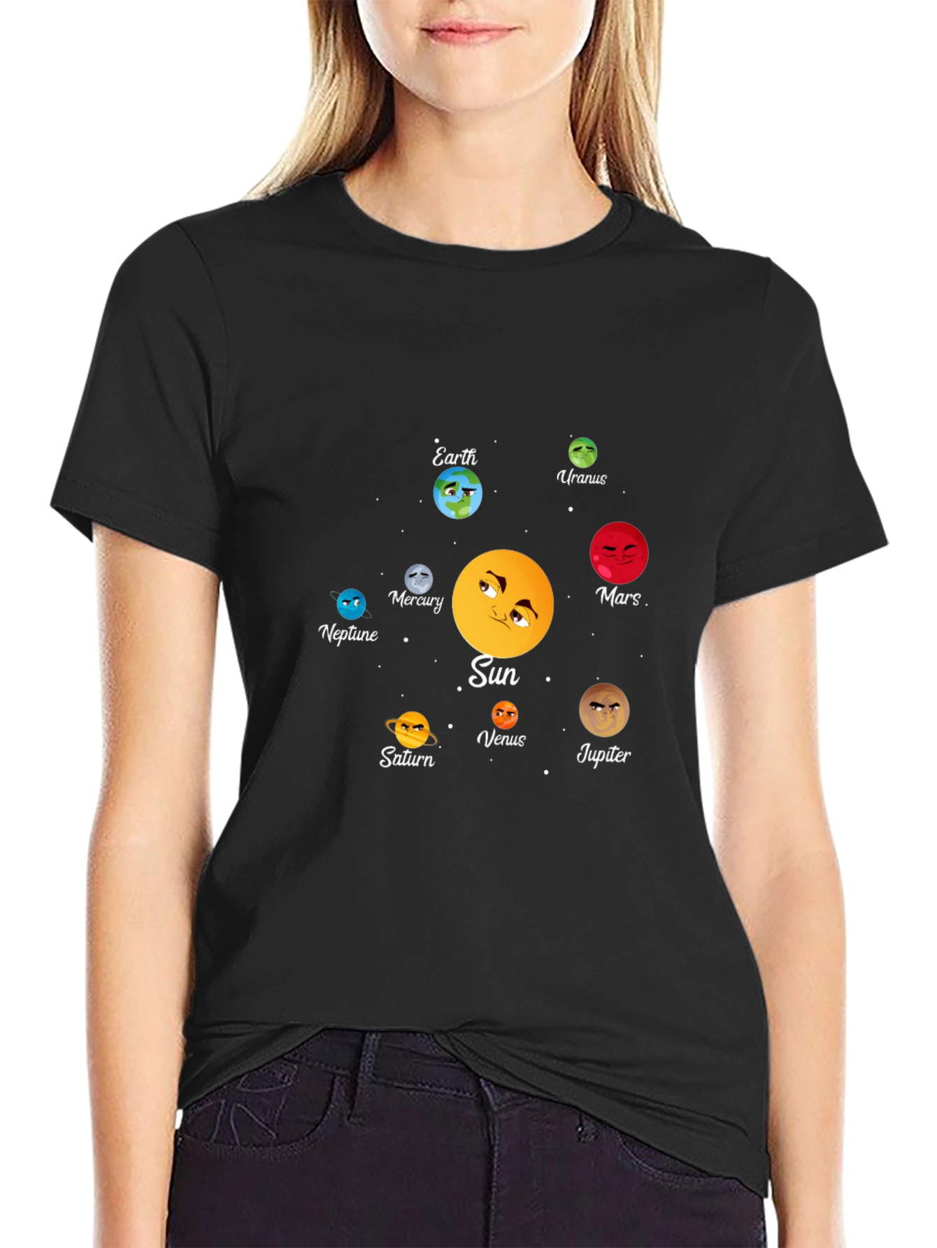 Solar System Planets Graphic Print T-Shirt