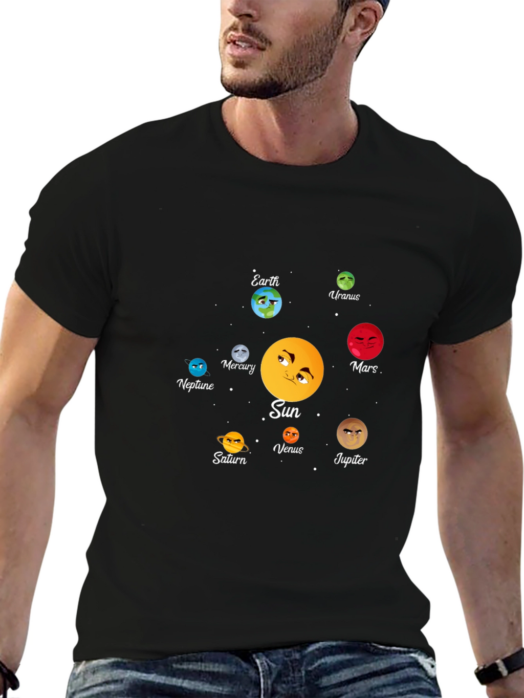Solar System Planets Graphic Print T-Shirt