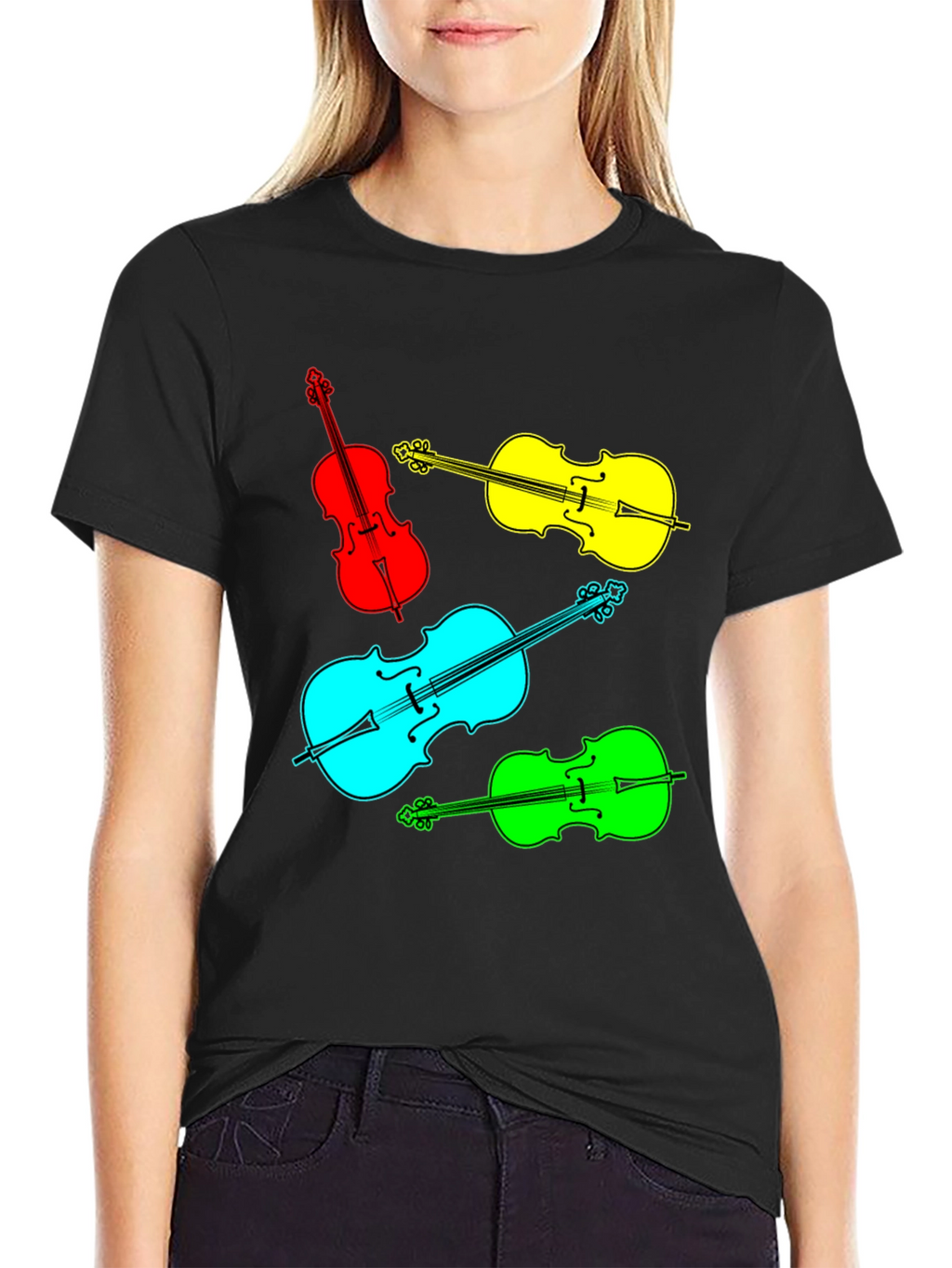 Vibrant Violin Graphic Tee - Musical Statement