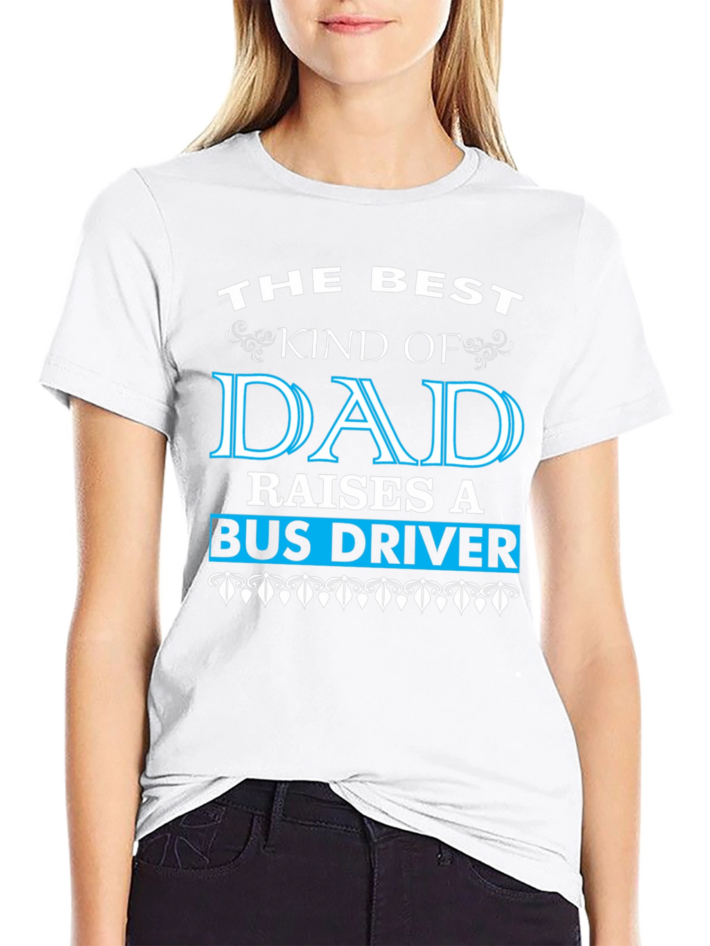 Best Dad Raises Bus Driver Black T-Shirt