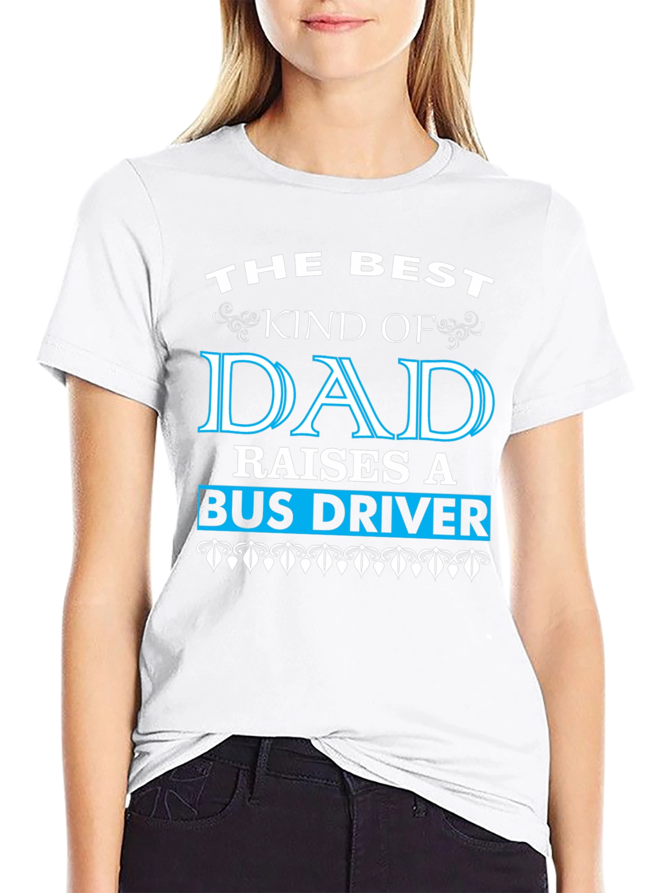 Best Dad Raises Bus Driver Black T-Shirt