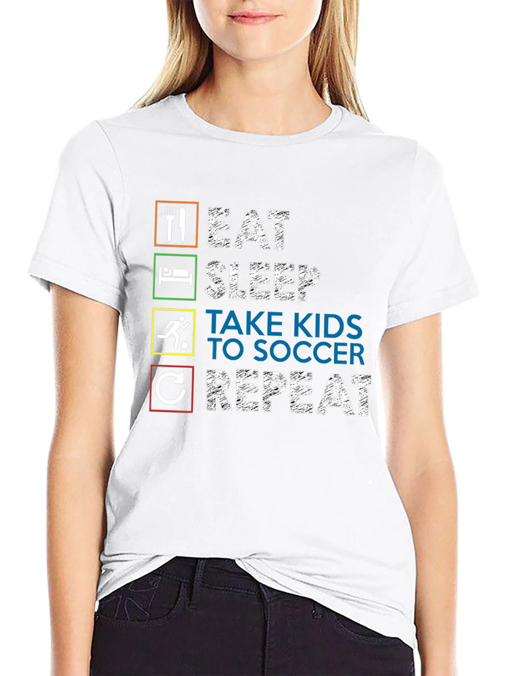 Eat Sleep Take Kids Soccer Repeat Graphic Tee