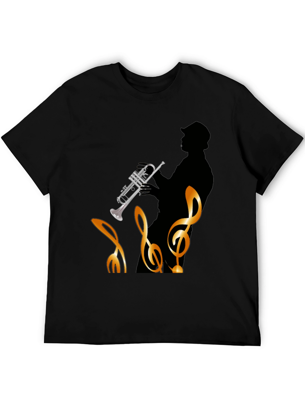 Jazz Player Graphic Tee - Black Cotton T-Shirt