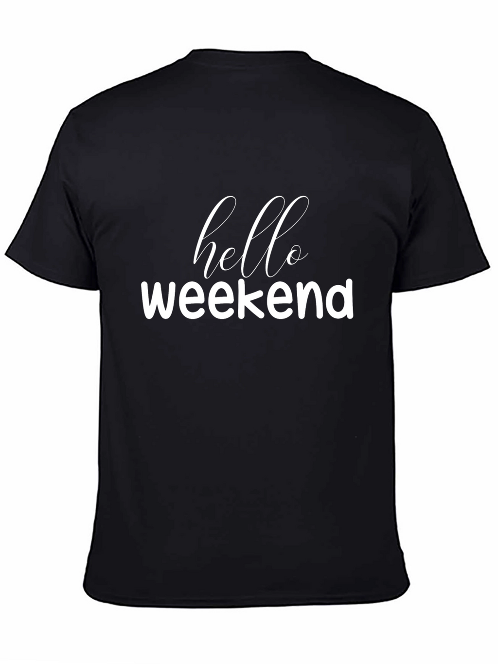 Hello Weekend Black Graphic Tee