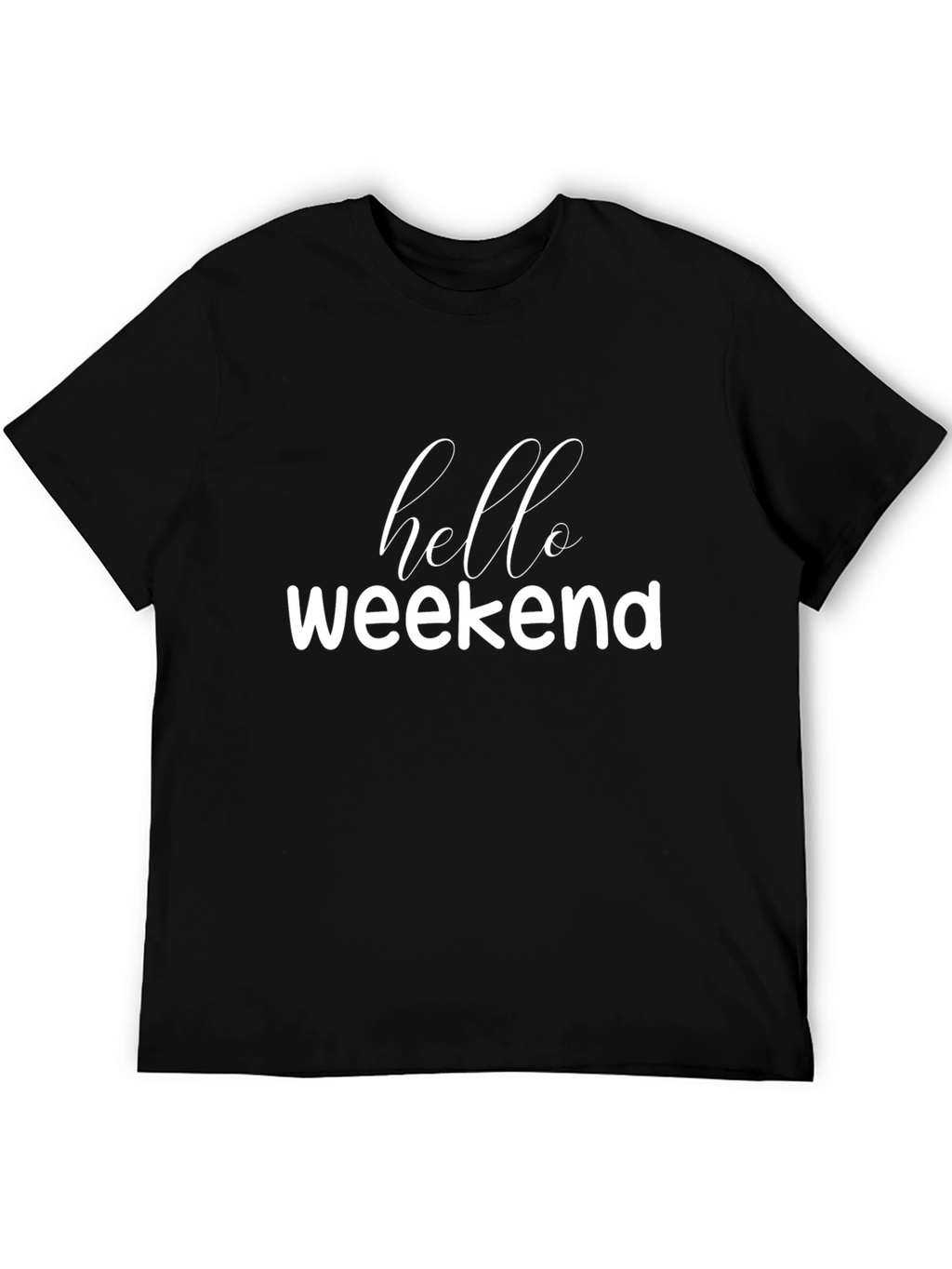 Hello Weekend Black Graphic Tee